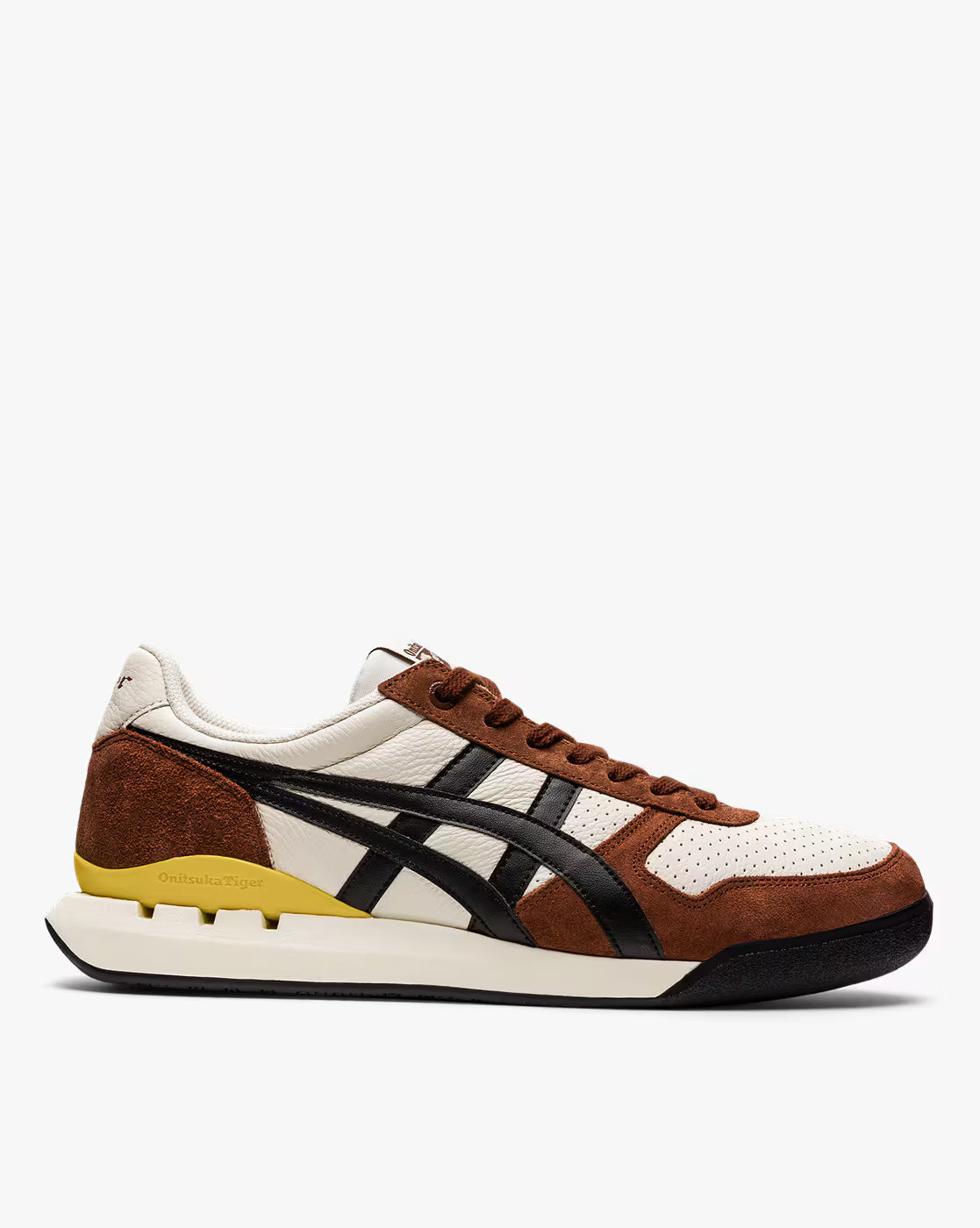 Retro-Inspired Leather & Suede Sneakers – Brown/Ivory/Yellow