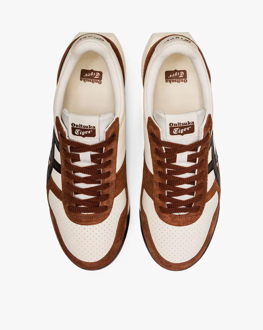 Retro-Inspired Leather & Suede Sneakers – Brown/Ivory/Yellow